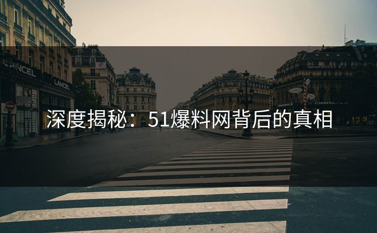 深度揭秘：51爆料网背后的真相